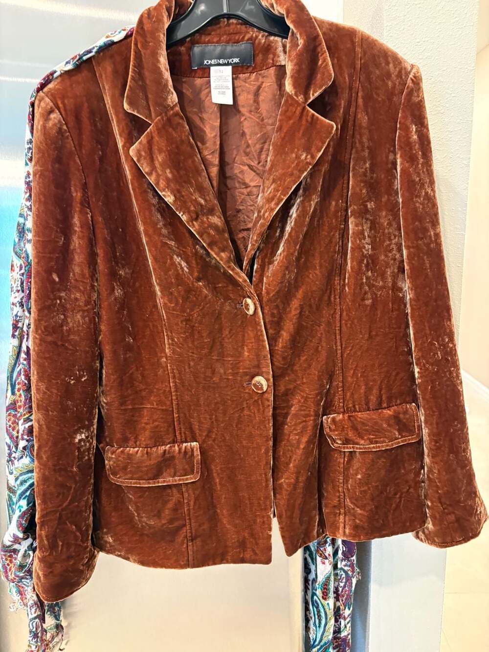 Jones New York Brown Velvet Blazer Size 14